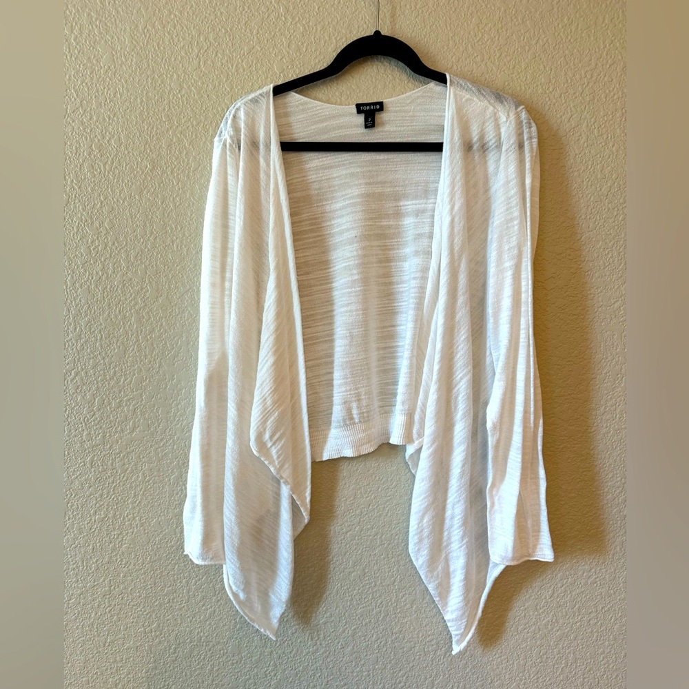 Torrid plus size white cardigan/cover up size 2